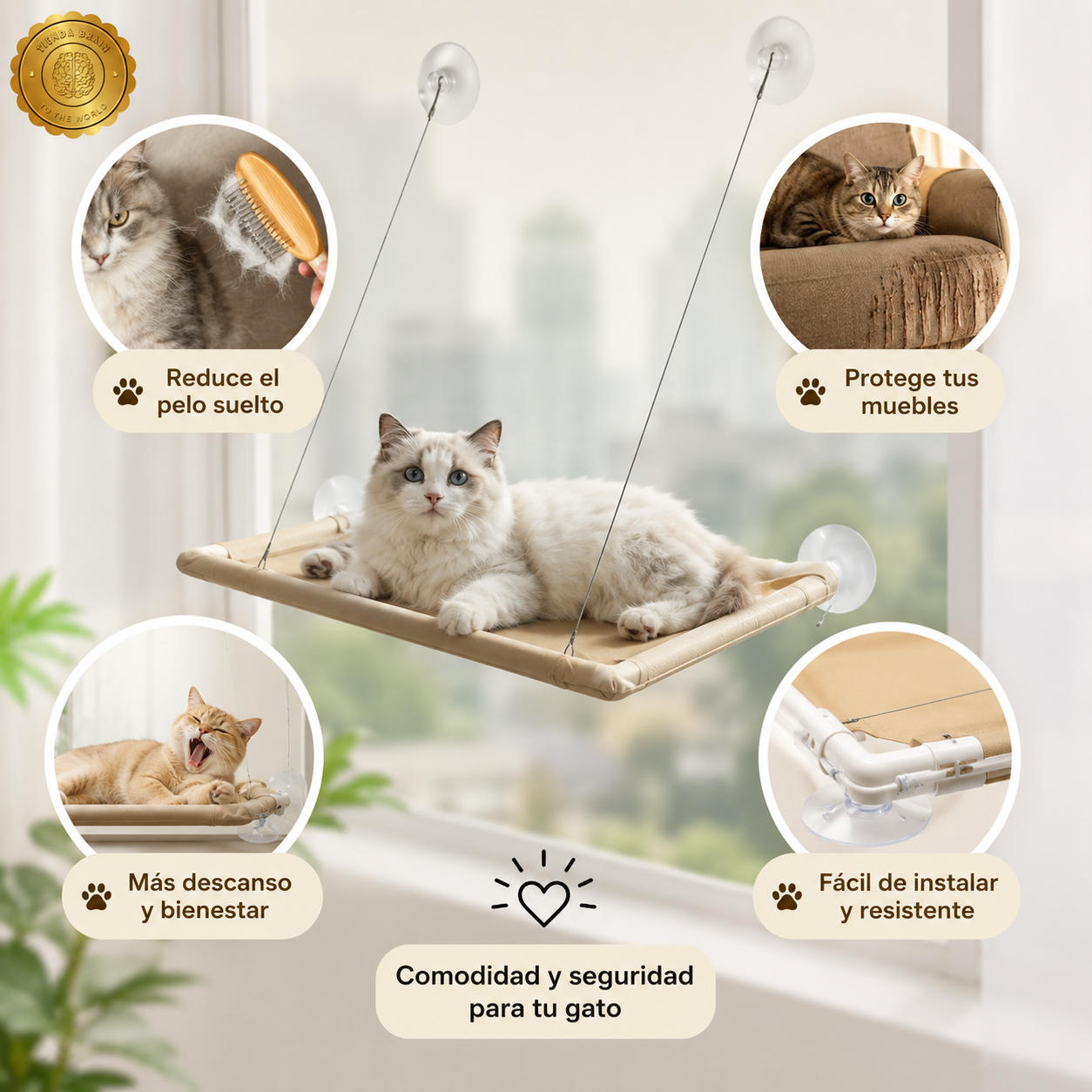 😺🛏️ CatHammock™: Cama para Gatos Tipo Hamaca Colgante 🐾✨⭐⭐⭐⭐⭐