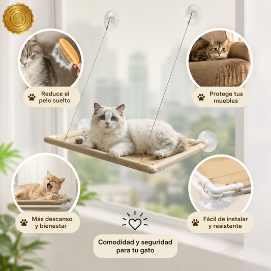 😺🛏️ CatHammock™: Cama para Gatos Tipo Hamaca Colgante 🐾✨⭐⭐⭐⭐⭐