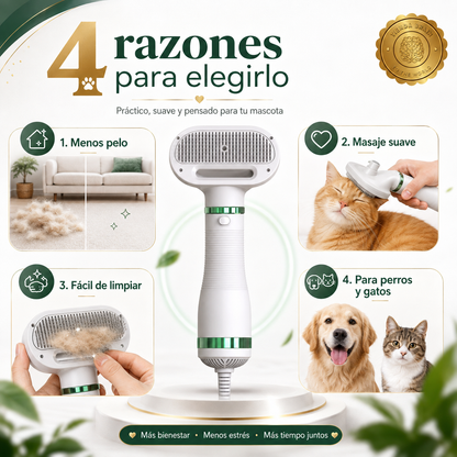🐾💨 PetGroom™: Pack Mascota Cepillo + Secador ✨🛁⭐⭐⭐⭐⭐