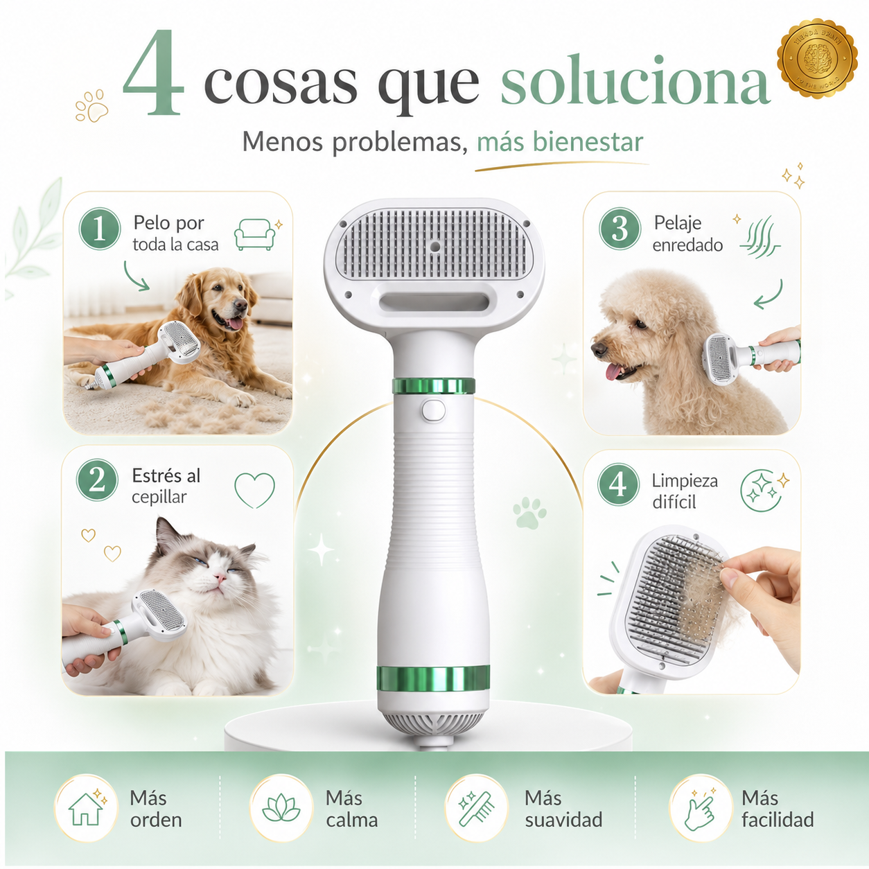 🐾💨 PetGroom™: Pack Mascota Cepillo + Secador ✨🛁⭐⭐⭐⭐⭐