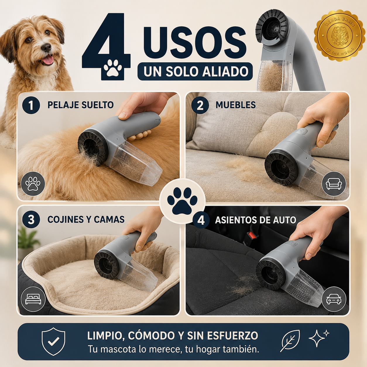 AuraVac™ 💎🌬️Aspiradora Removedor De Pelo De Mascotas ⭐⭐⭐⭐⭐