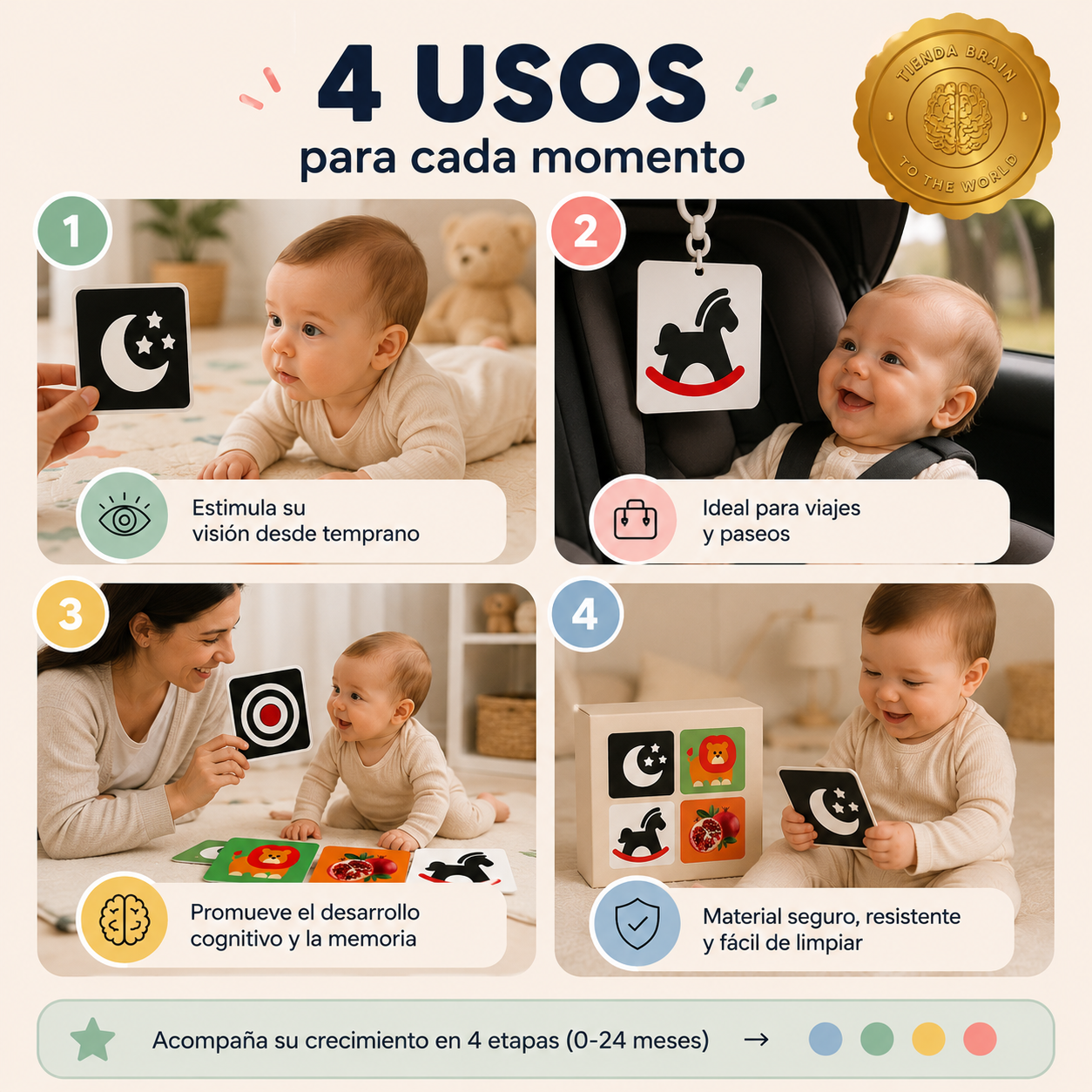 MontiSense™ 👶💡SET TARJETAS SENSORIALES MONTESSORI ⭐⭐⭐⭐⭐