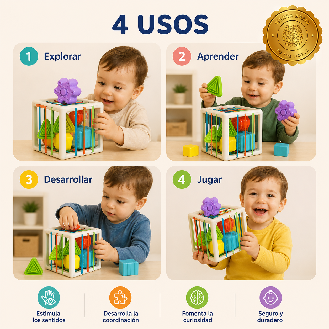 CubiMont™ 🌱📦CUBO SENSORIAL CON FIGURAS GEOMETRICAS M⭐⭐⭐⭐⭐