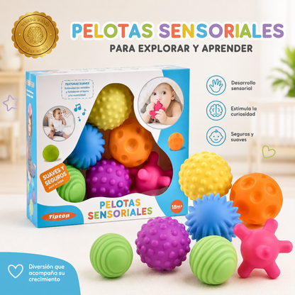 BabyStim™ 🌿🩵Set 6 Pelotas Sensoriales Para Bebes Est ⭐⭐⭐⭐⭐