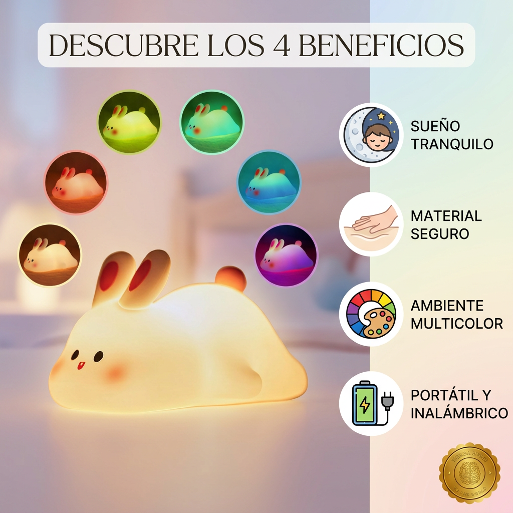DreamBunny™ 💤🐰Lámpara De Conejo Luz Nocturna Sensorial ⭐⭐⭐⭐⭐
