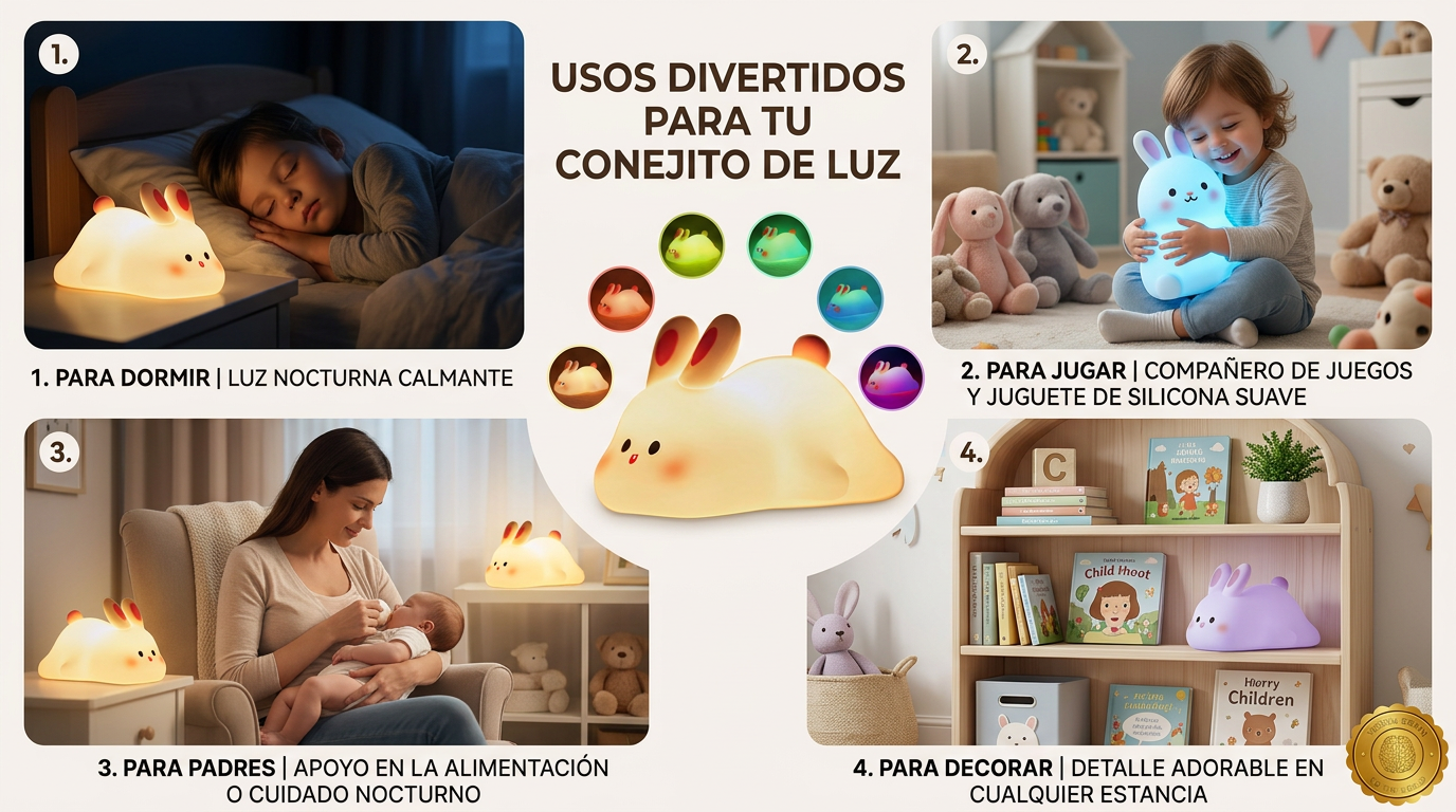 DreamBunny™ 💤🐰Lámpara De Conejo Luz Nocturna Sensorial ⭐⭐⭐⭐⭐
