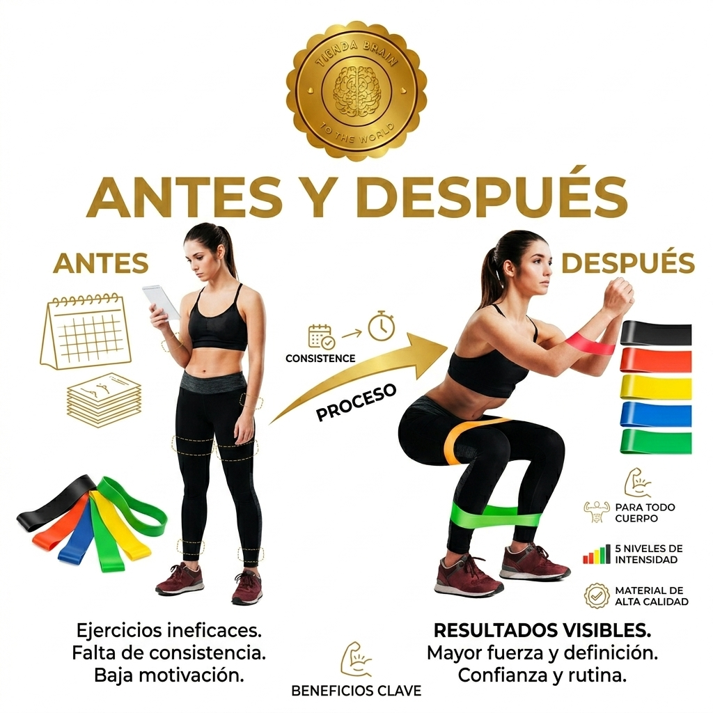 🏆💪 FlexForce™ Set 5 Bandas Elásticas Fitness De Resist ⭐⭐⭐⭐⭐