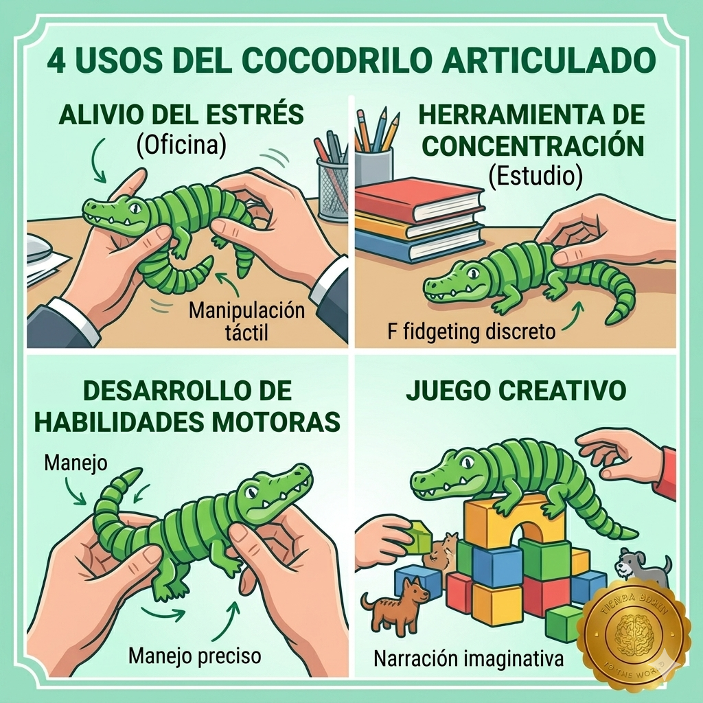MindCroc™ 🧠🔥Cocodrilo Antiestrés Sensorial Fidget ⭐⭐⭐⭐⭐