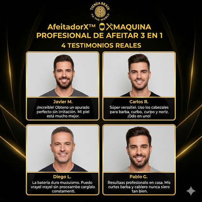 AfeitadorX™ 🧔🪒MAQUINA PROFESIONAL DE AFEITAR 3 EN 1 ⭐⭐⭐⭐⭐