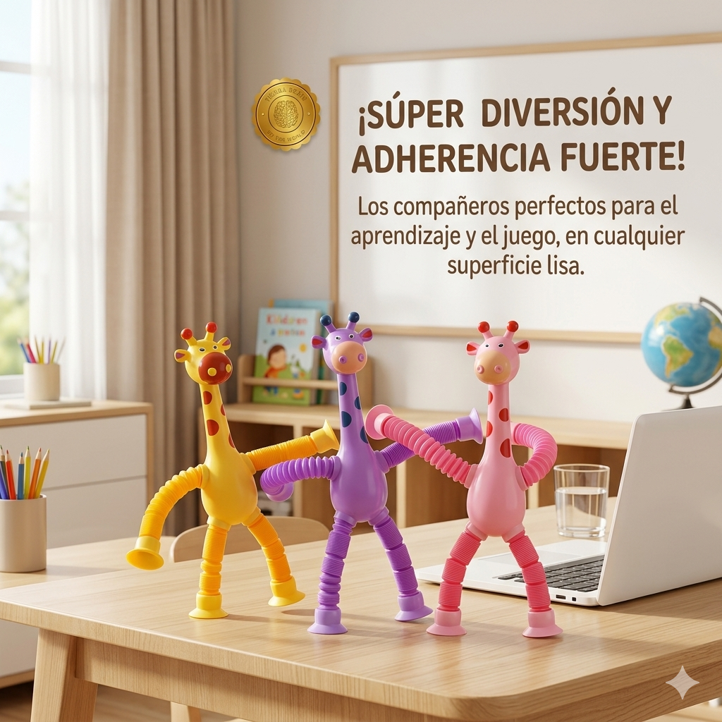 GiraPop™ 🦒💛 Set 4 Piezas Sensorial pop tube jirafa ⭐⭐⭐⭐⭐