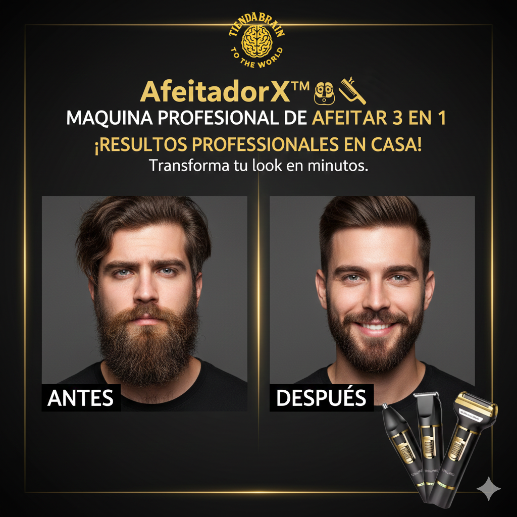 AfeitadorX™ 🧔🪒MAQUINA PROFESIONAL DE AFEITAR 3 EN 1 ⭐⭐⭐⭐⭐