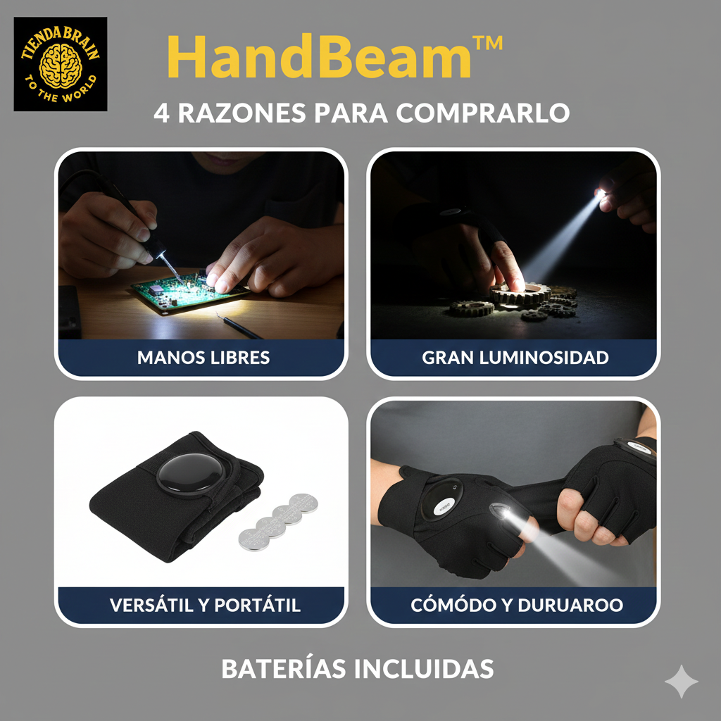 HandBeam™ ✋🔆⚙️Par de Guates con luz Led ⭐⭐⭐⭐⭐
