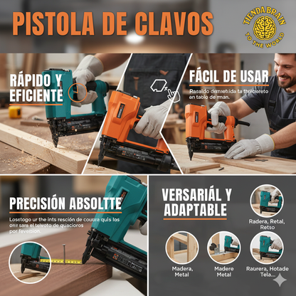 NailForce™ 🔫🔩PISTOLA DE CLAVOS + 200 CLAVOS ⭐⭐⭐⭐⭐