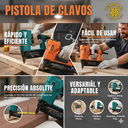 NailForce™ 🔫🔩PISTOLA DE CLAVOS + 200 CLAVOS ⭐⭐⭐⭐⭐