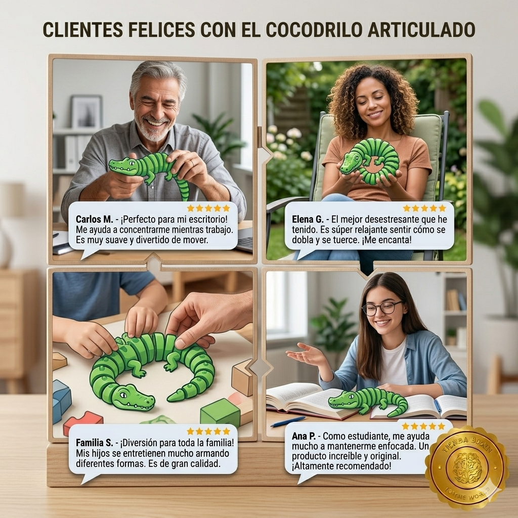 MindCroc™ 🧠🔥Cocodrilo Antiestrés Sensorial Fidget ⭐⭐⭐⭐⭐