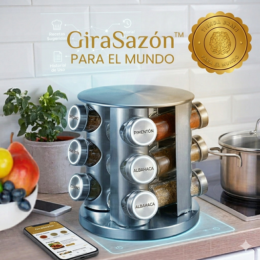 GiraSazón™ 🔄🧂✨Codimentero Giratorio Acero Inoxidable⭐⭐⭐⭐⭐