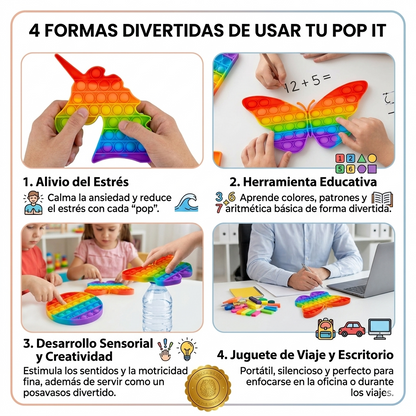 FocusPop™ 🎯🫧Pack Pop It Sensorial Para Niños ⭐⭐⭐⭐⭐
