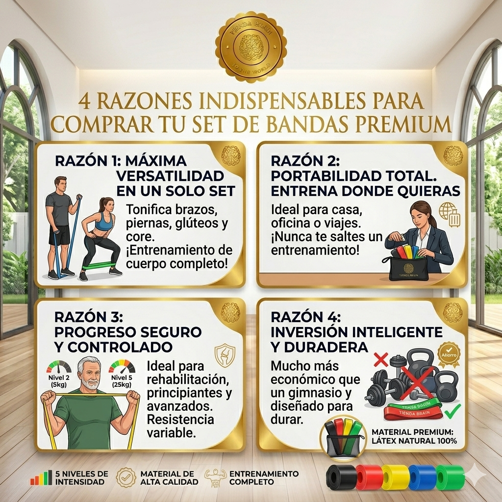🏆💪 FlexForce™ Set 5 Bandas Elásticas Fitness De Resist ⭐⭐⭐⭐⭐