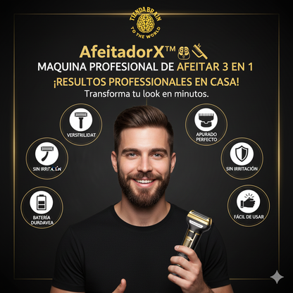 AfeitadorX™ 🧔🪒MAQUINA PROFESIONAL DE AFEITAR 3 EN 1 ⭐⭐⭐⭐⭐