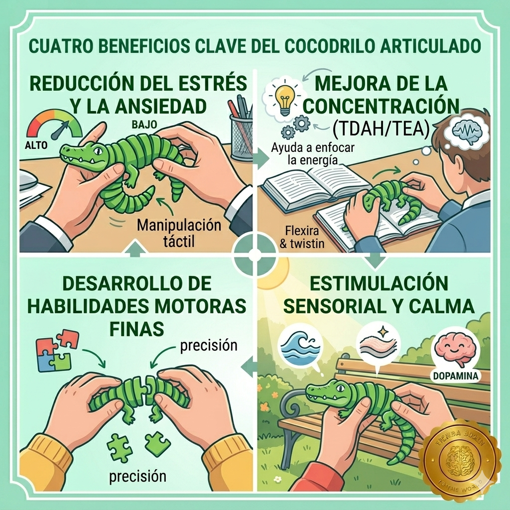 MindCroc™ 🧠🔥Cocodrilo Antiestrés Sensorial Fidget ⭐⭐⭐⭐⭐