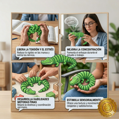 MindCroc™ 🧠🔥Cocodrilo Antiestrés Sensorial Fidget ⭐⭐⭐⭐⭐