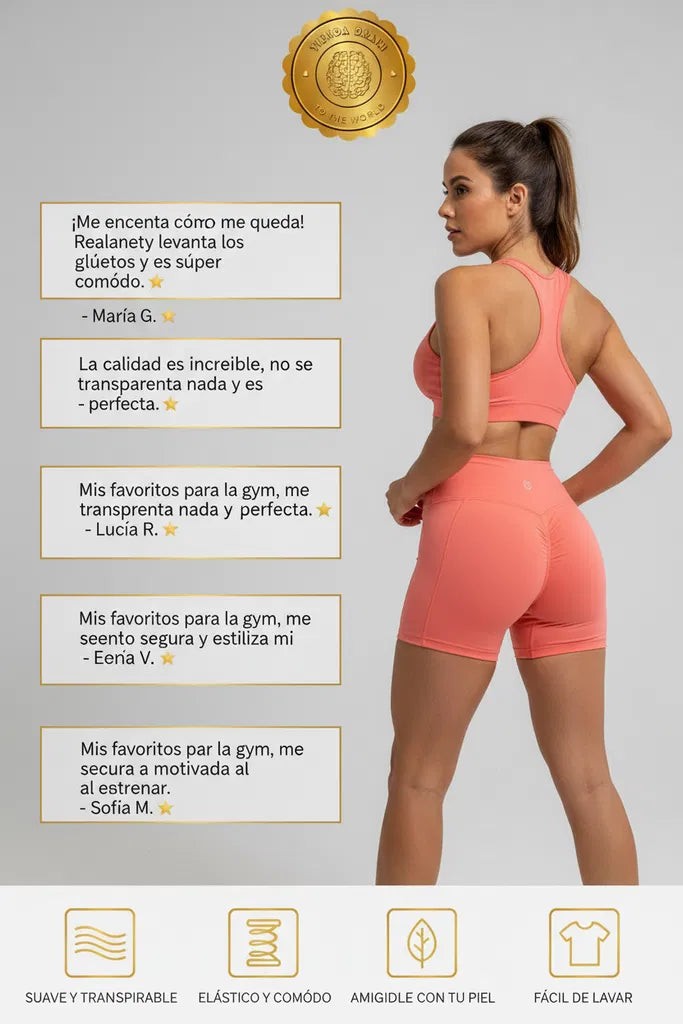 VibeShorts™ 🌟🧘‍♂️Pantalones Rojos Cortos Para Yoga ⭐⭐⭐⭐⭐