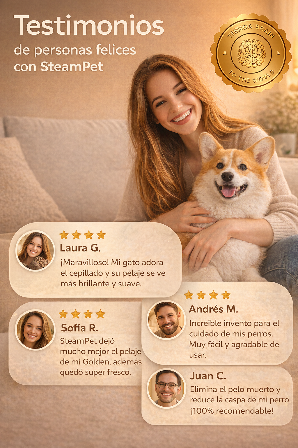 SteamPet™ 🐶🌫️Cepillo mascota vapor⭐⭐⭐⭐⭐