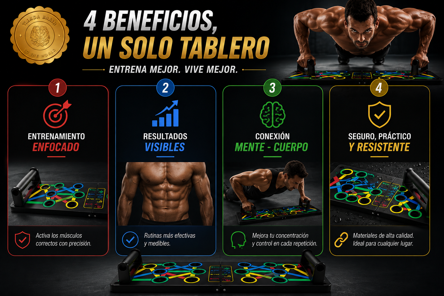 FlexPro™ 🧱🏃‍♂️💥Tabla Push Up Flexiones ⭐⭐⭐⭐⭐
