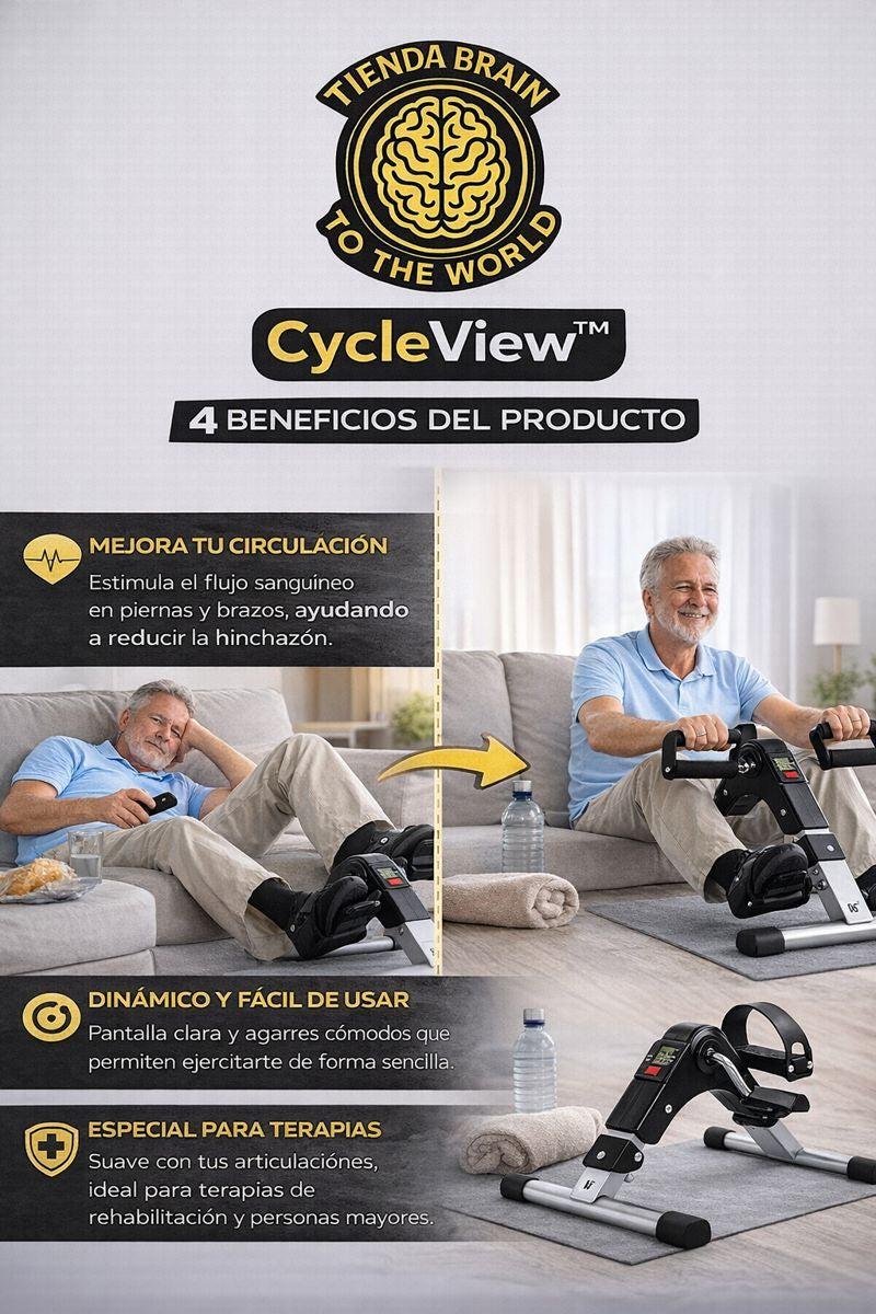 CycleView™ 🚲👀📊Pedalera Home Fitness Con Pantalla Lcd ⭐⭐⭐⭐⭐