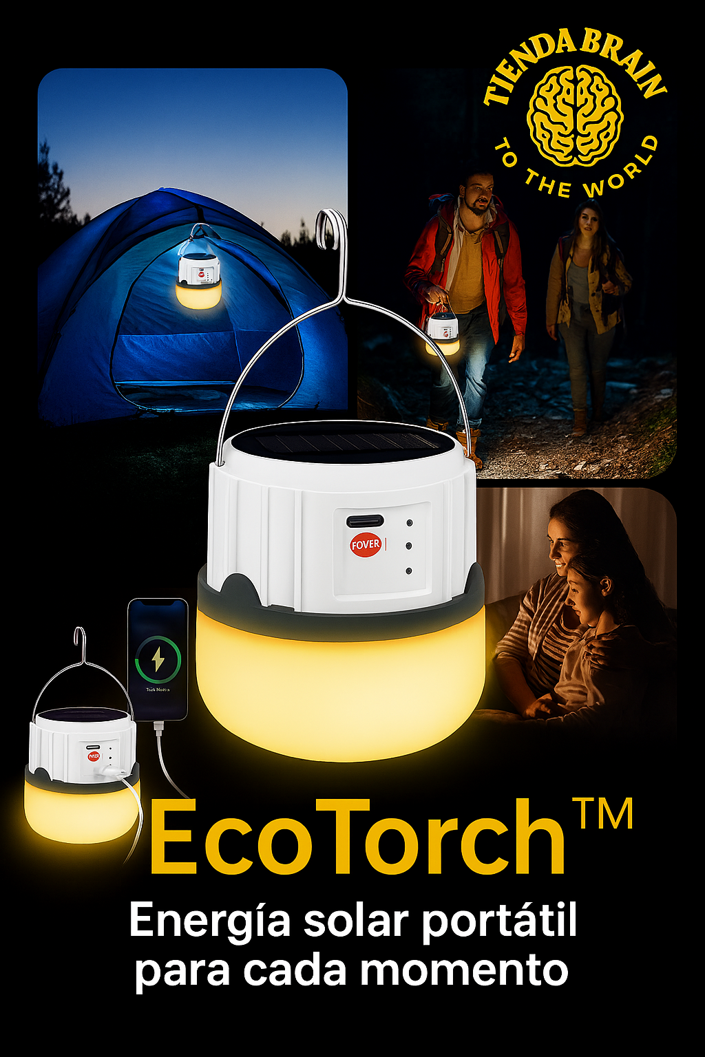 EcoTorch™ 🌞🔋🌌Lampara Linterna De Camping Led Solar Us ⭐⭐⭐⭐⭐
