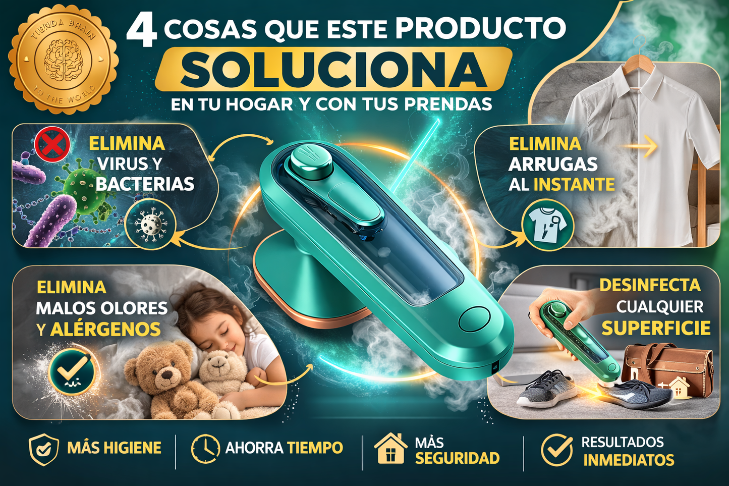 SteamGreen™ 💨💚Mini Plancha Eléctrica A Vapor Verde⭐⭐⭐⭐⭐