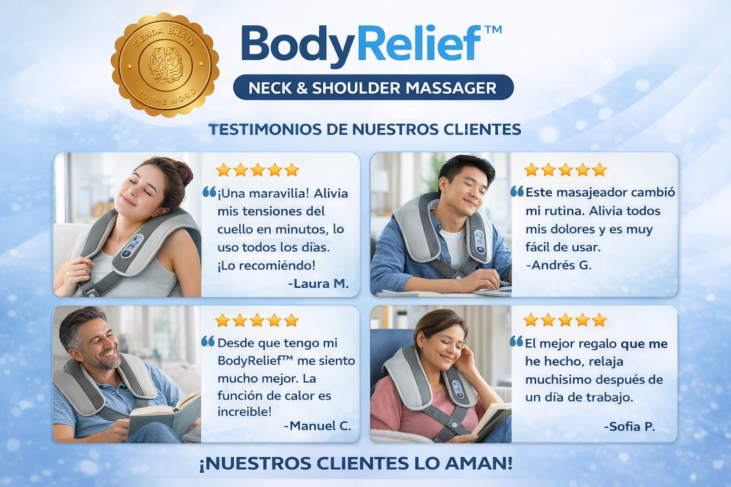 BodyRelief™ 🌿💆‍♂️Masajeador Cuello, Espalda y Hombros⭐⭐⭐⭐⭐