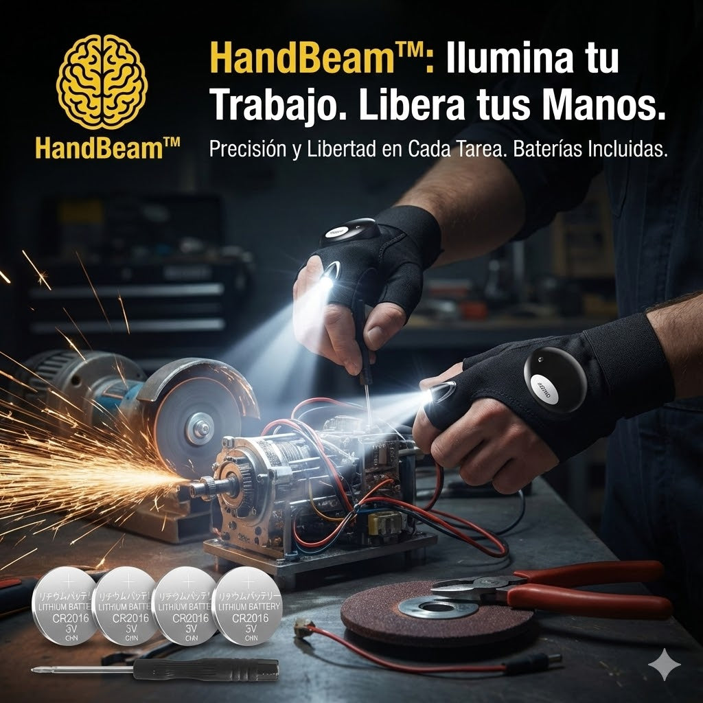 HandBeam™ ✋🔆⚙️Par de Guates con luz Led ⭐⭐⭐⭐⭐