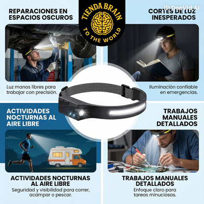 HeadBeam™ 💡🧢cintillo linterna recargable ⭐⭐⭐⭐⭐